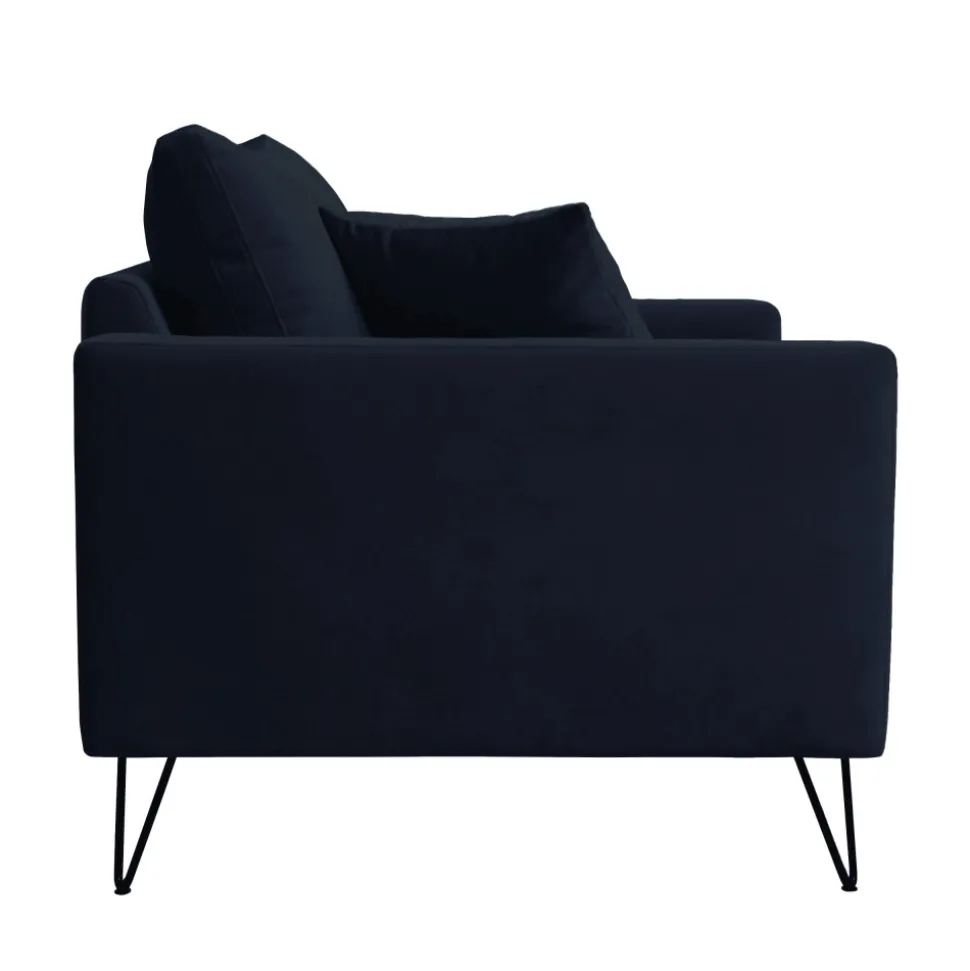 VILLABON Fauteuil XL en velours pieds épingles noirs