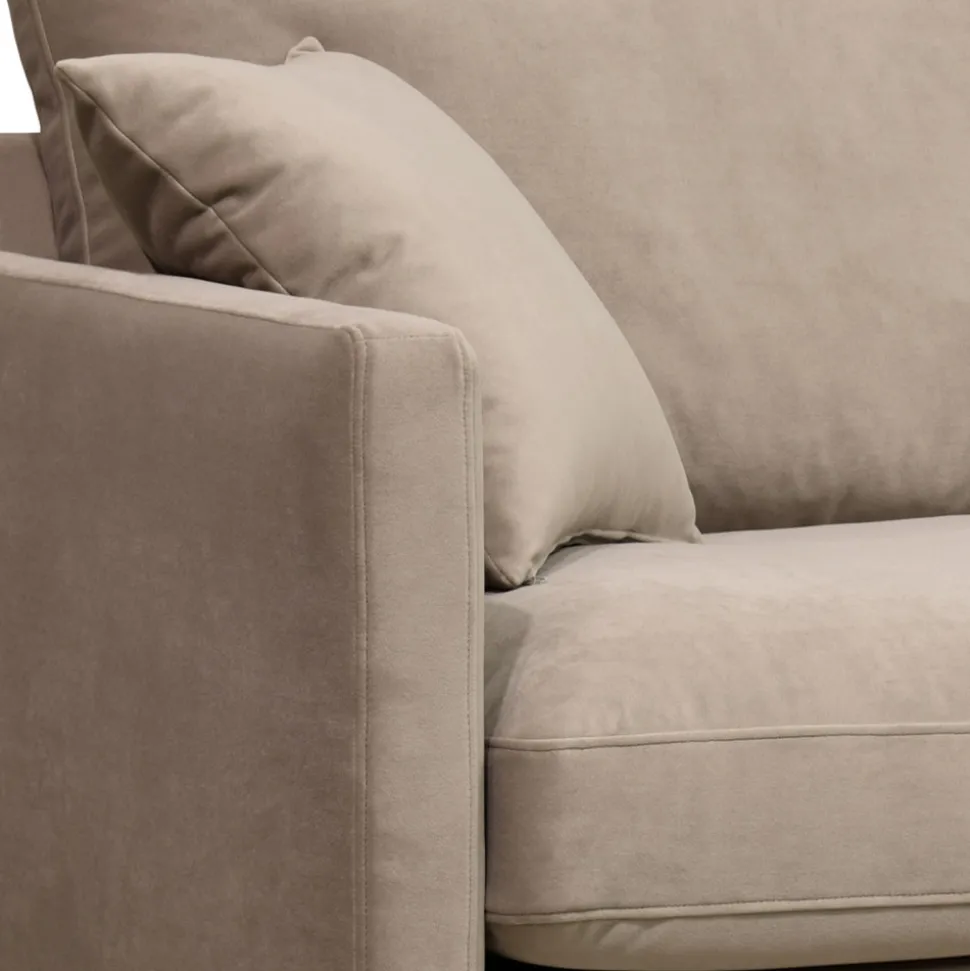 VILLABON Fauteuil XL en velours pieds épingles noirs