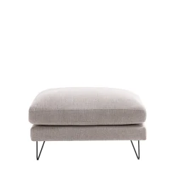 VILLABON Pouf en tissu pieds épingles noirs
