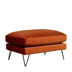 VILLABON Pouf en velours pieds épingles noirs