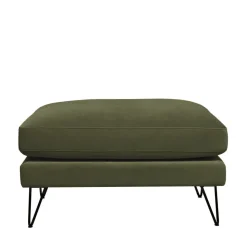 VILLABON Pouf en velours pieds épingles noirs