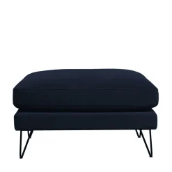 VILLABON Pouf en velours pieds épingles noirs