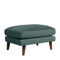 VILLABON Pouf en velours pieds bois foncé