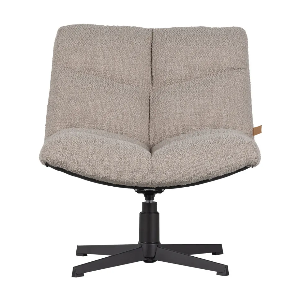 VINNY Fauteuil pivotant en tissu bouclette