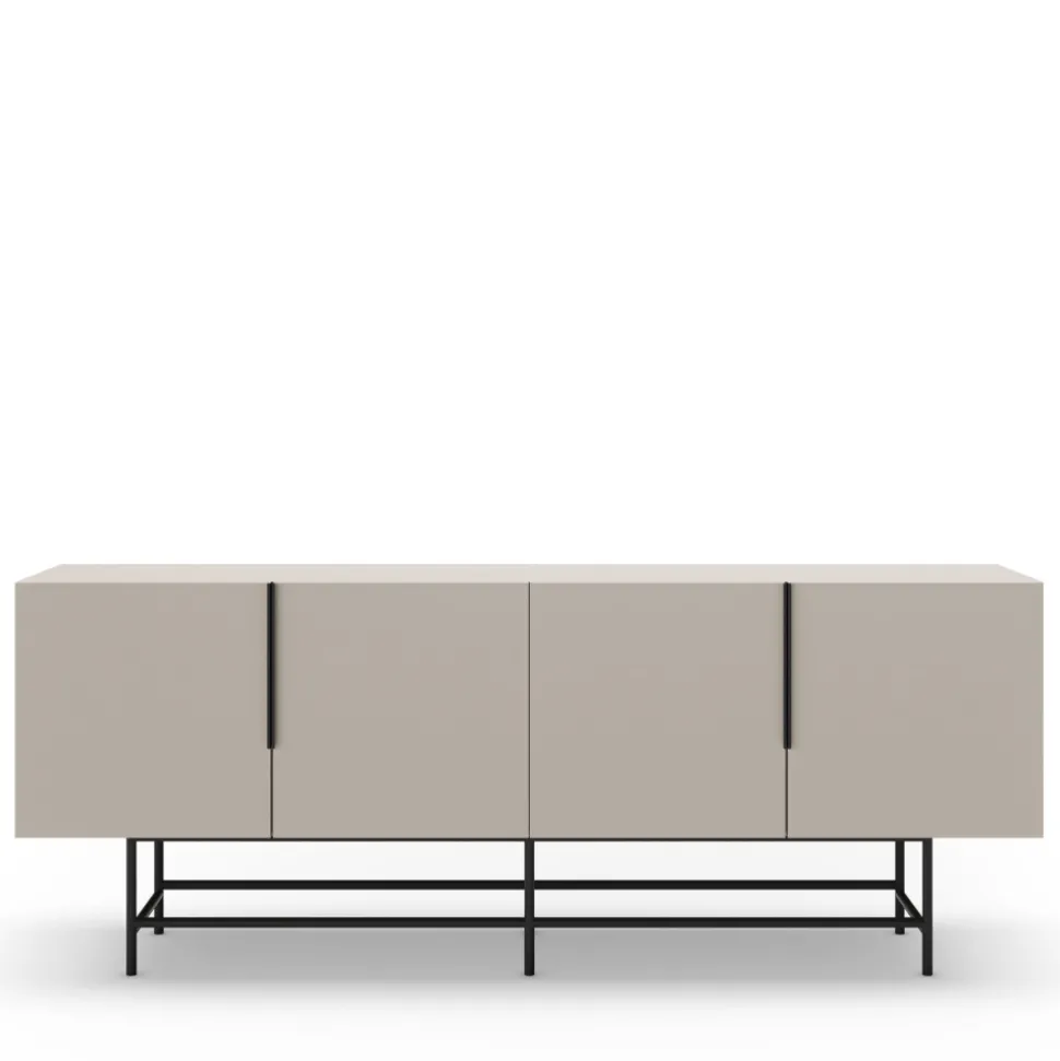 VINTARA Buffet 4 portes en bois et métal L200cm