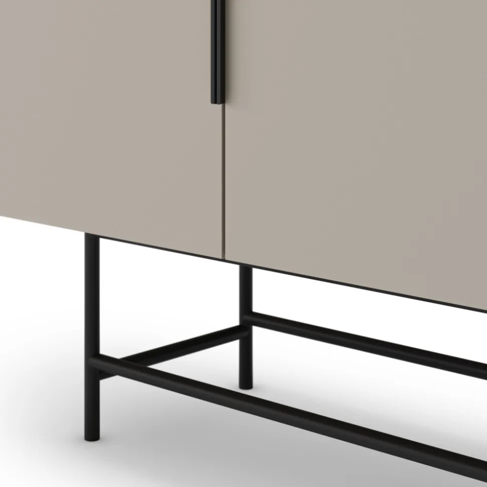 VINTARA Buffet 4 portes en bois et métal L200cm