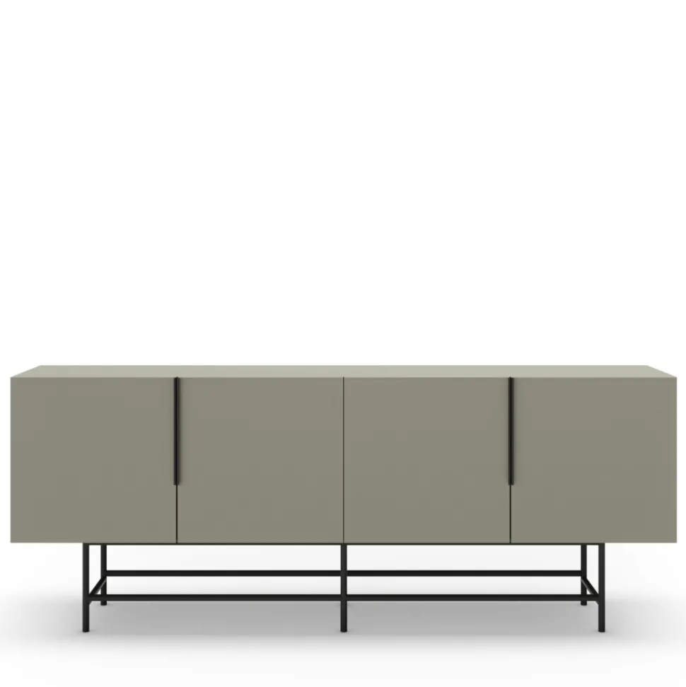 VINTARA Buffet 4 portes en bois et métal L200cm