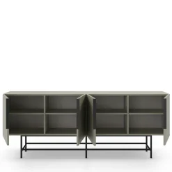 VINTARA Buffet 4 portes en bois et métal L200cm