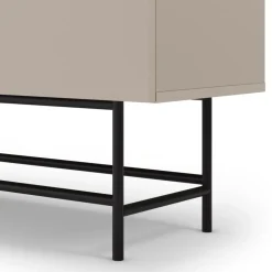 VINTARA Buffet haut 4 portes en bois et métal H128cm