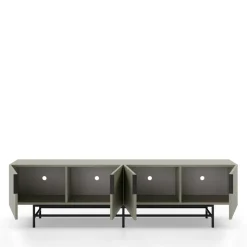 VINTARA Meuble TV 4 portes en bois et métal L200cm