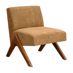 VINTO Fauteuil en tissu pieds bois