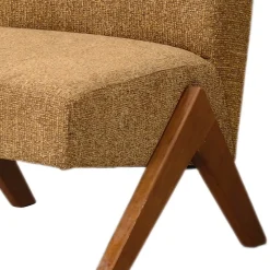 VINTO Fauteuil en tissu pieds bois