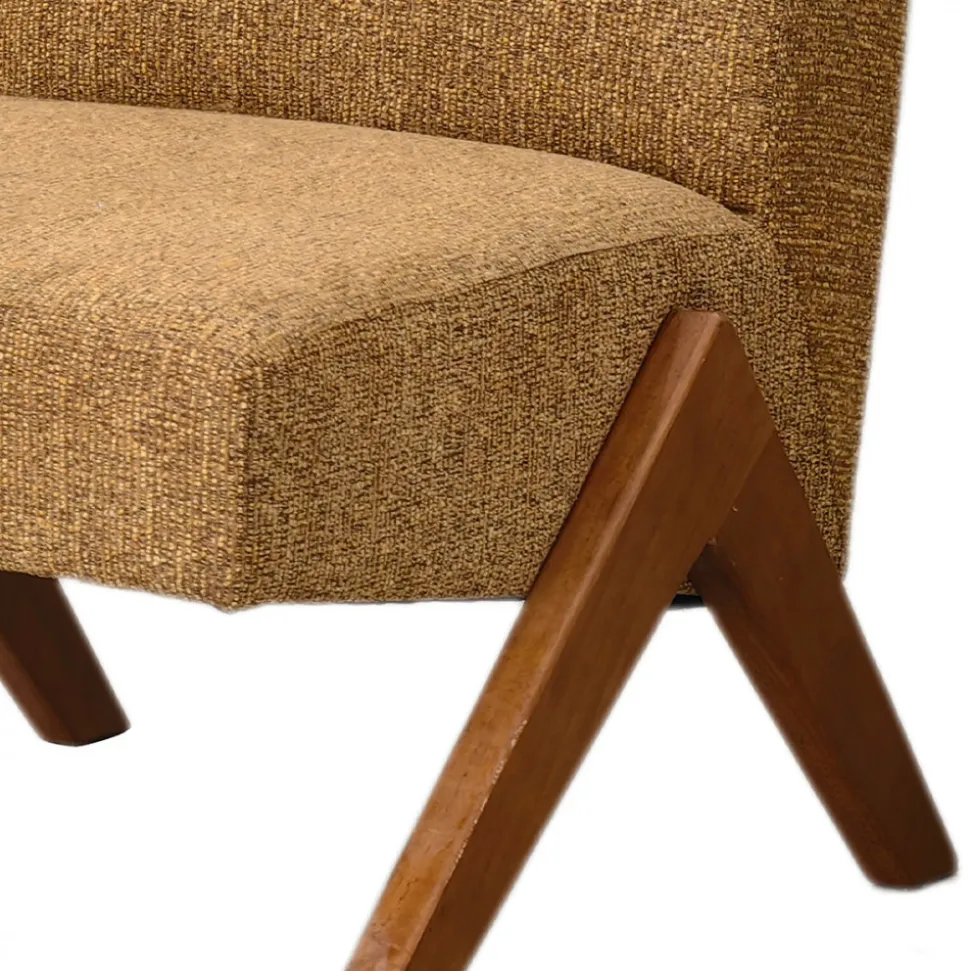 VINTO Fauteuil en tissu pieds bois