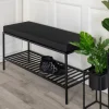 VITA Banc en tissu et métal avec étagère L100cm