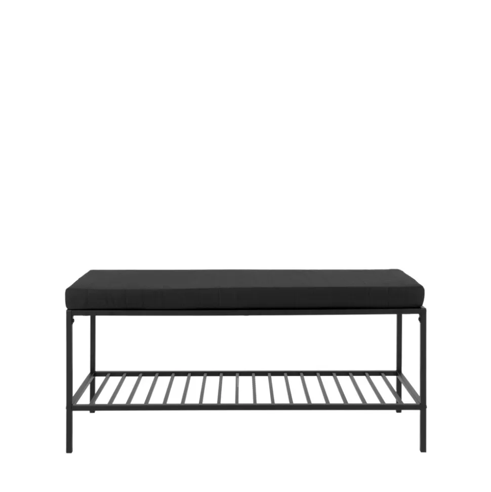 VITA Banc en tissu et métal avec étagère L100cm
