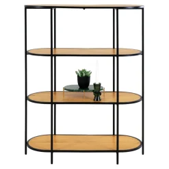 VITA Étagère ovale en bois et métal 85x111cm