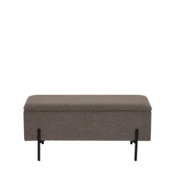 WATFORD Banc coffre en tissu bouclette et métal L95cm