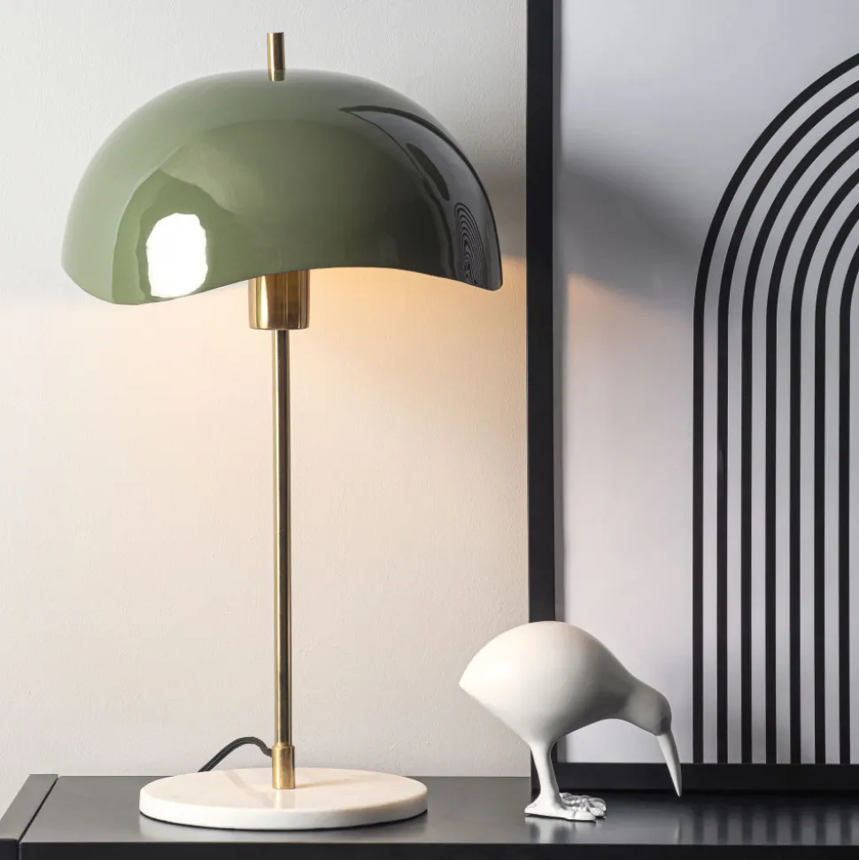 WAVED DOME Lampe à poser en métal et marbre