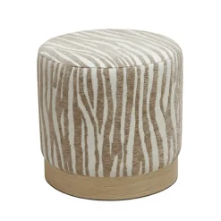 WILD Pouf rond en tissu imprimé animal ø40cm