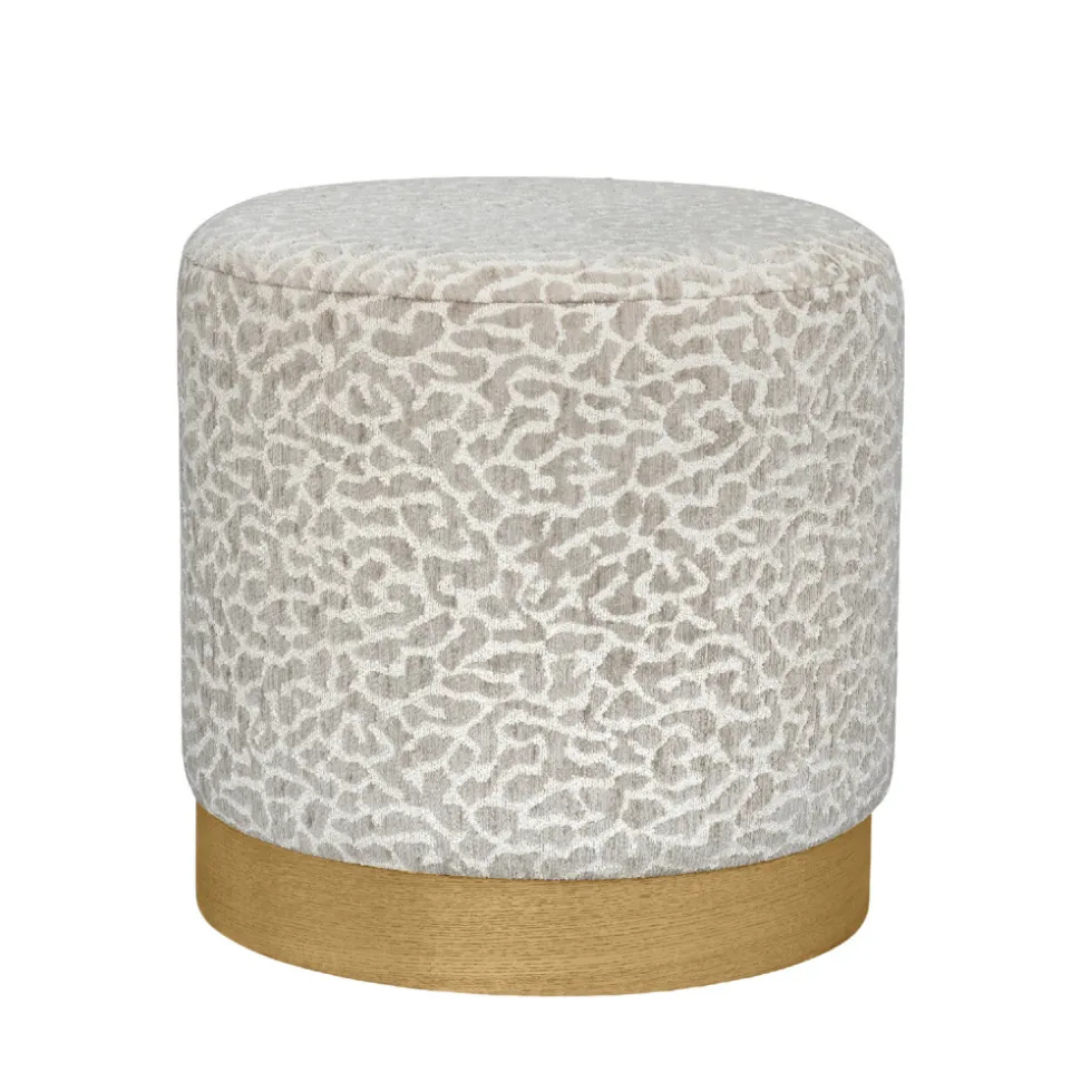 WILD Pouf rond en tissu imprimé animal ø40cm