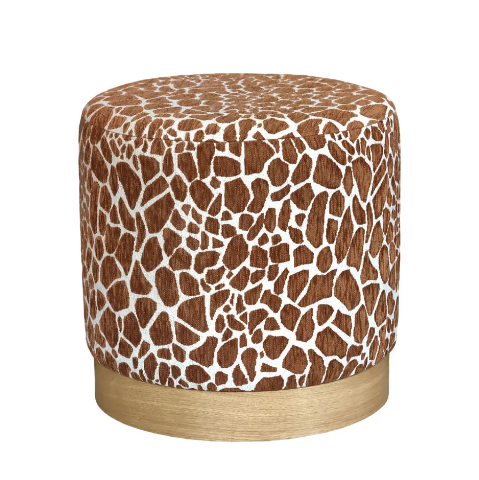 WILD Pouf rond en tissu imprimé animal ø40cm