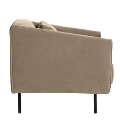 WINSEN Fauteuil en velours pieds droits en métal