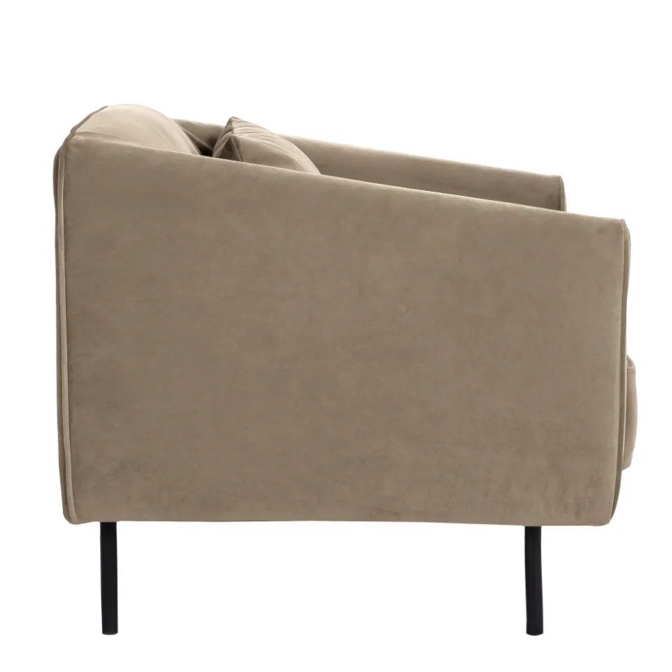 WINSEN Fauteuil en velours pieds droits en métal