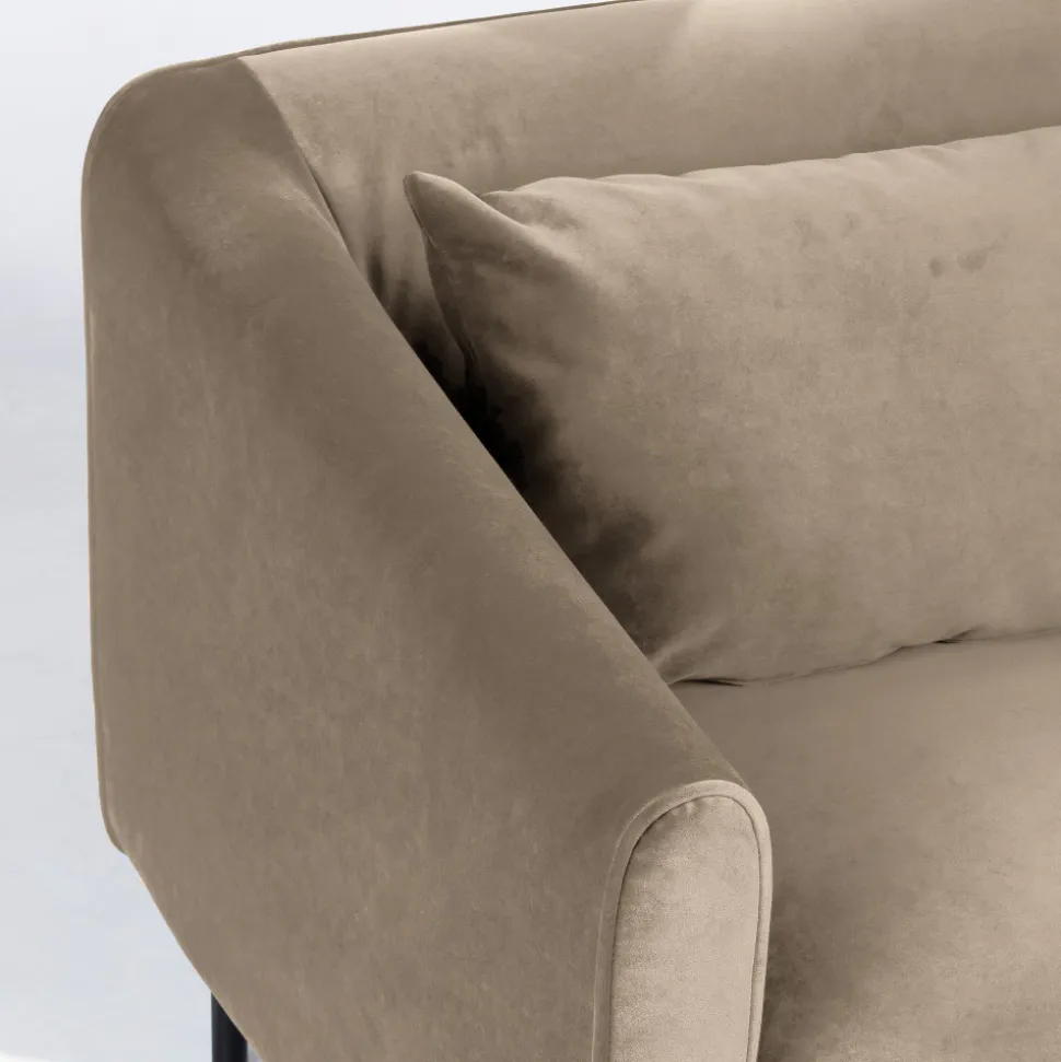 WINSEN Fauteuil en velours pieds droits en métal
