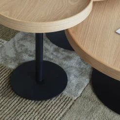YURI Table basse ronde en bois et métal ø70cm