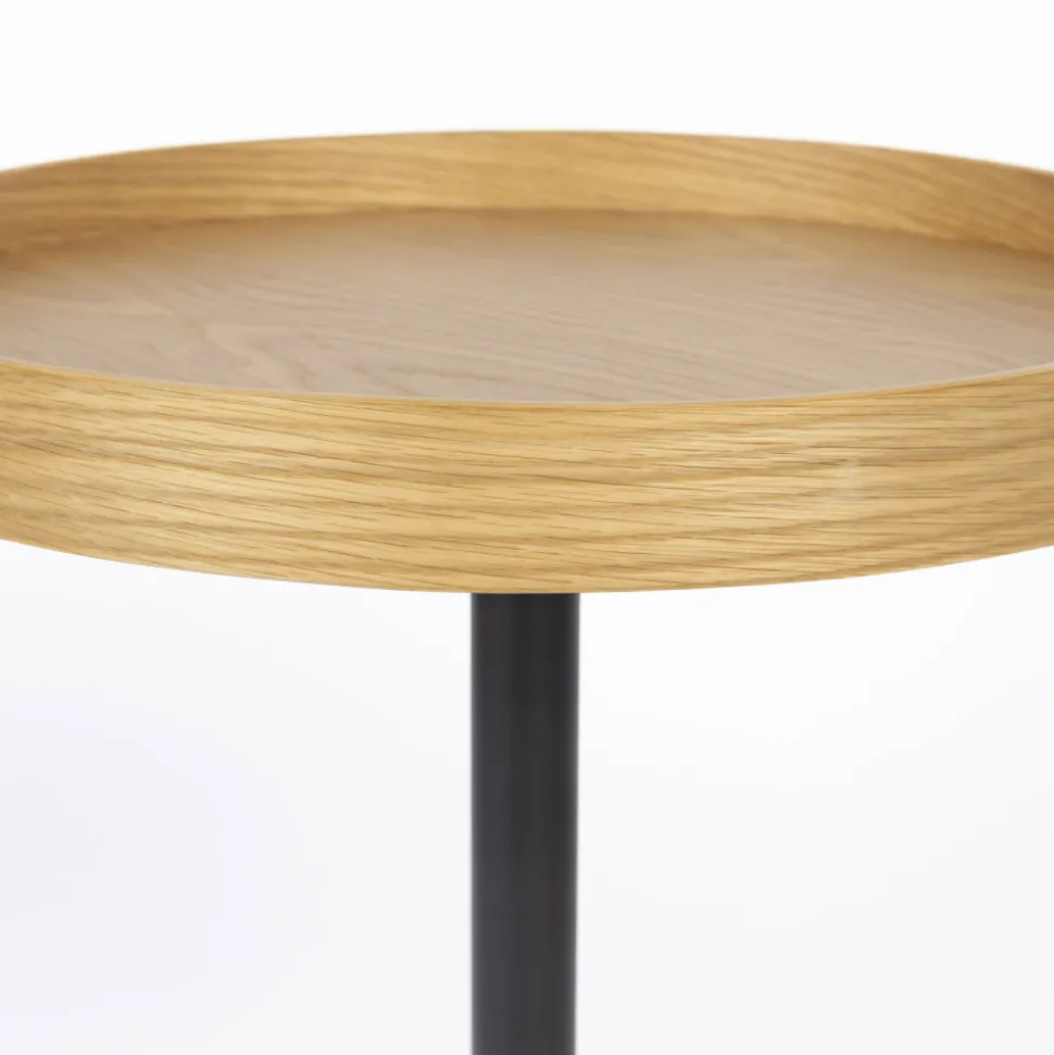 YURI Table d'appoint ronde en bois et métal ø45cm