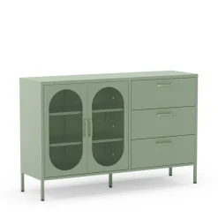 ZIO Buffet 2 portes 3 tiroirs en métal L140cm