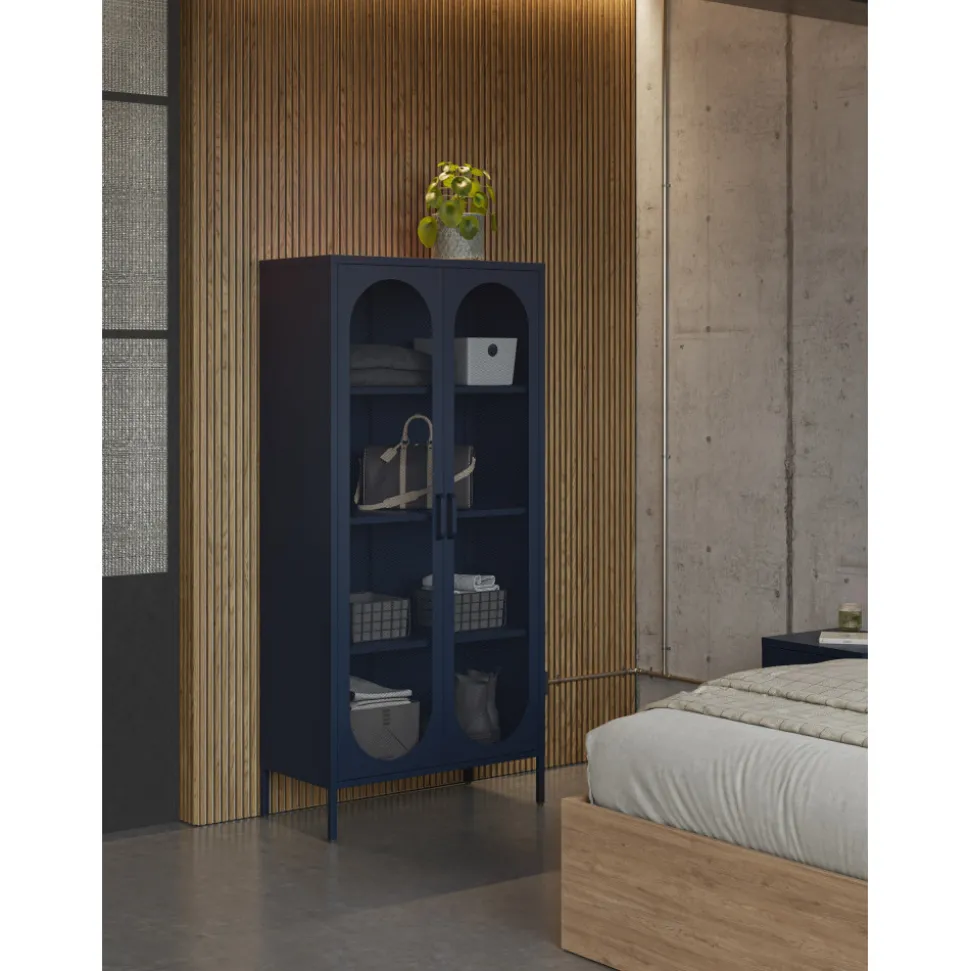 ZIO Vaisselier 2 portes en métal H170cm