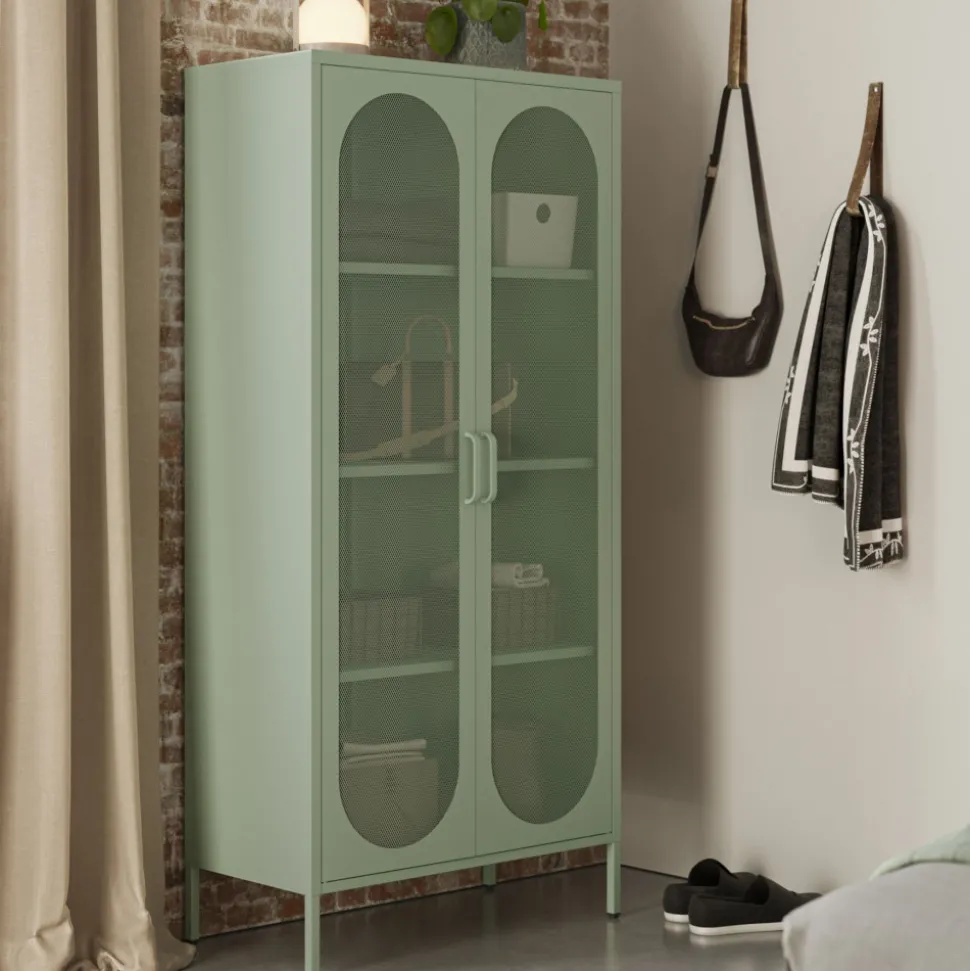 ZIO Vaisselier 2 portes en métal H170cm
