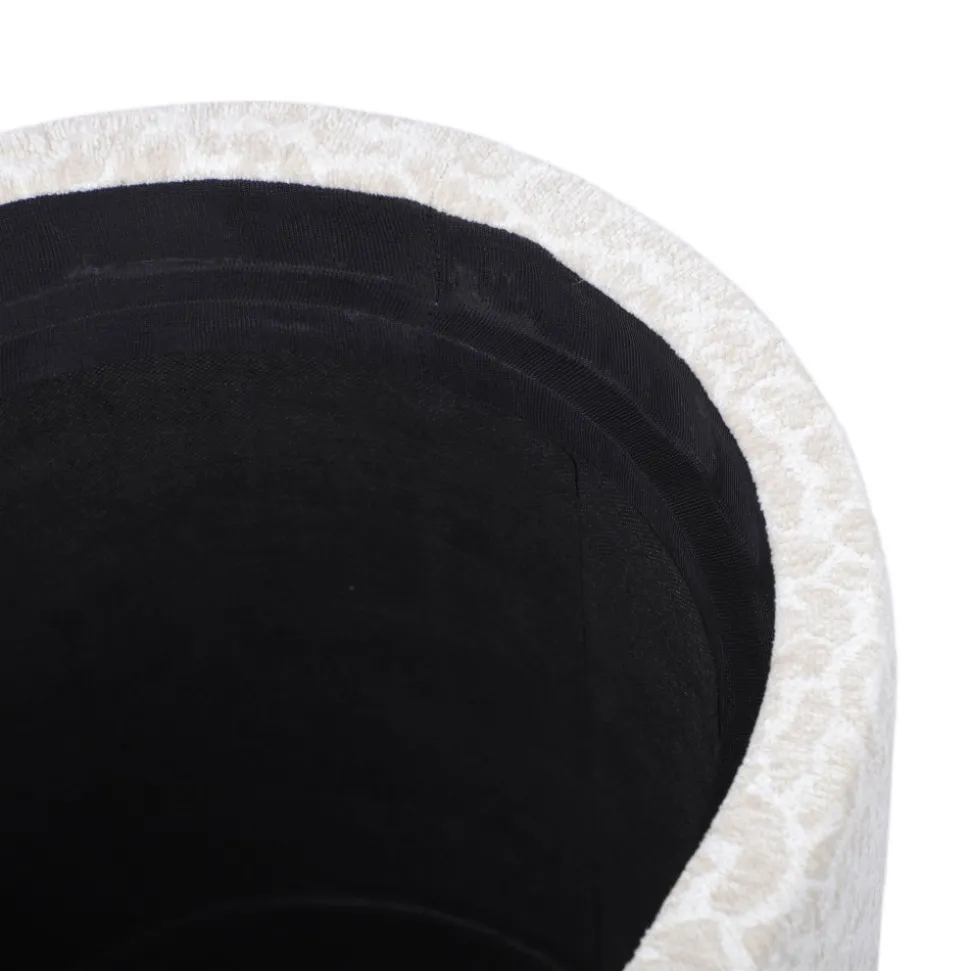 ZOÉ Banc ovale imprimé animal avec plateau et rangement L77cm