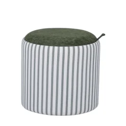 ZOÉ Pouf rond en tissu avec plateau et rangement ø40cm