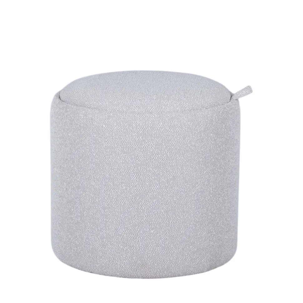 ZOÉ Pouf rond en tissu avec plateau et rangement ø40cm