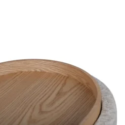 ZOÉ Pouf rond imprimé animal avec plateau et rangement ø40cm